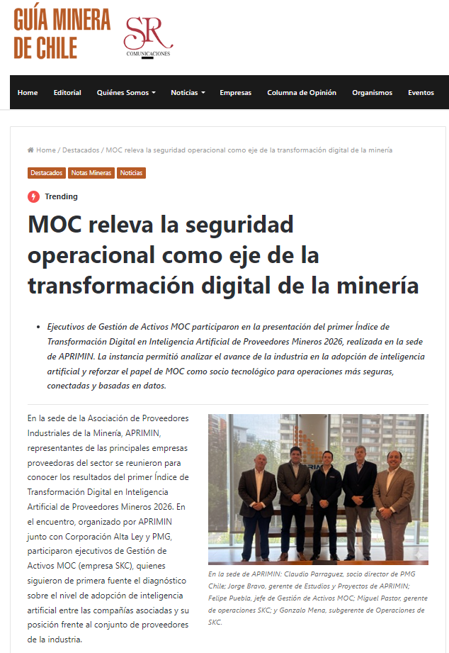 MOC EN LOS MEDIOS · Guía Minera · 6 de octubre de 2026